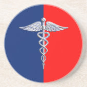 Silver Style Caduceus Medical Symbol League Untersetzer (Vorne)
