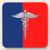 Silver Style Caduceus Medical Symbol League Untersetzer (Vorderseite)