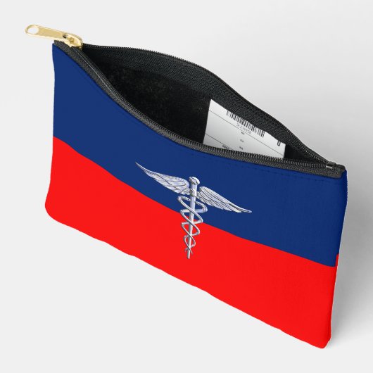 Silver Style Caduceus Medical Symbol League Zubehörtasche (Offen)