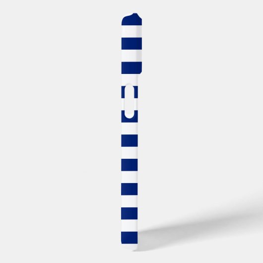 Silver Style Lighthouse auf Blue Nautical Stripes Case-Mate iPhone Hülle (Rückseite / Rechts)