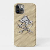 Silver Style Pirate Skull am Strand Case-Mate iPhone Hülle (Rückseite)