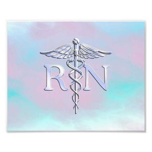 Silver Style RN Caduceus Medical Mother Pearl Fotodruck (Vorne)