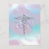 Silver Style RN Caduceus Medical Mother Pearl Postkarte (Vorderseite)