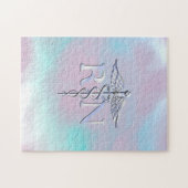 Silver Style RN Caduceus Medical Mother Pearl Puzzle (Horizontal)