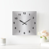 Silver Stylish 🕰️ 25-jähriges Jubiläum Special Quadratische Wanduhr (Zuhause)