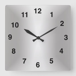 Silver Stylish 🕰️ 25-jähriges Jubiläum Special Quadratische Wanduhr