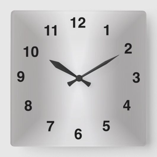 Silver Stylish 🕰️ 25-jähriges Jubiläum Special Quadratische Wanduhr (Vorderseite)