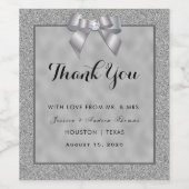 Silver & Stylish Glitzer Gastgeschenk Hochzeit Weinetikett (Einzelnes Label)
