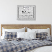 Silver & Stylish Glitzer Wedding Willkommen Leinwanddruck (Insitu (Schlafzimmer))