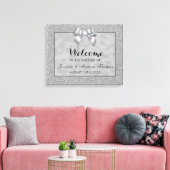 Silver & Stylish Glitzer Wedding Willkommen Leinwanddruck (Insitu (Wohnzimmer))