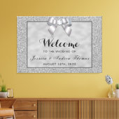 Silver & Stylish Glitzer Wedding Willkommen Leinwanddruck (Insitu (Wohnzimmer))