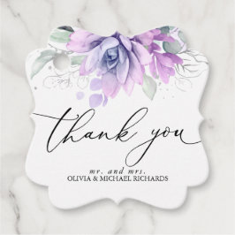 Silver Succulents Greenerity Wedding Vielen Dank Geschenkanhänger