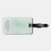 Silver Succulents Greenery Monogram Gepäckanhänger (Rückseite horizontal)