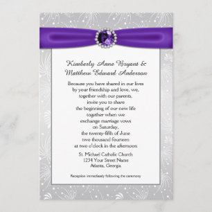 Silver Sunburgs Lila Edelsteine Ribbons Diamond Einladung