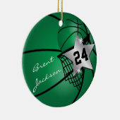 Silver Superstar Basketball | DIY Text| Dunkelgrün Keramik Ornament (Rechts)