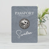 Silver Sweden Passport Save the Date (Stehend Vorderseite)