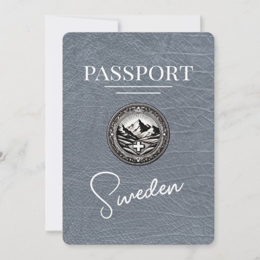 Silver Sweden Passport Save the Date (Vorderseite)