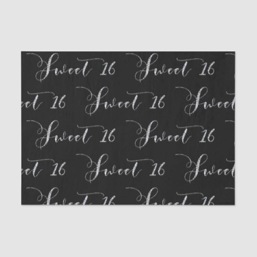 Silver Sweet 16 16 JA FARBE Geburtstagsparty Seidenpapier (Vorderseite)