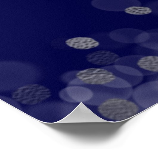 Silver Sweet 16 Balloons Royal Blue Begrüßungszeic Poster (Ecke)