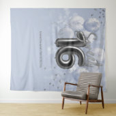 Silver Sweet 16 Bday Balloons Dusty Blue Hintergru Wandteppich (Beispiel (Horizontal))