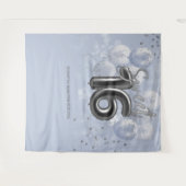 Silver Sweet 16 Bday Balloons Dusty Blue Hintergru Wandteppich (Vorderseite (Horizontal))