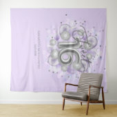 Silver Sweet 16 Bday Balloons Lavendel Hintergrund Wandteppich (Beispiel (Horizontal))