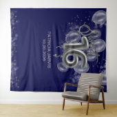 Silver Sweet 16 Bday Balloons Royal Blue Backdrops Wandteppich (Beispiel (Horizontal))