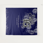 Silver Sweet 16 Bday Balloons Royal Blue Backdrops Wandteppich (Vorderseite (Horizontal))