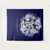 Silver Sweet 16 Bday Balloons Royal Blue Hintergru Wandteppich (Vorderseite (Horizontal))