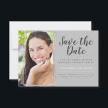 Silver Sweet 16 Geburtstag Save the Date Einladung<br><div class="desc">Luxus Silver Geometric Foto Sweet 16 Geburtstag Save the Date Geburtstagsparty Einladung. Diese Einladung ist ideal für eine Save the Date 16 . Geburtstag Birthday Party Einladung,  die in mädchenhaftem Stil feiern möchte. Bitte kontaktieren Sie den Designer,  um passende Sonderanfertigungen zu erhalten.</div>