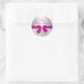 Silver Swirl & Bow Baby Shower Sticker (Tasche)