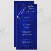 Silver Swirl Bright Blue Wedding Program Programm (Vorne/Hinten)