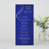 Silver Swirl Bright Blue Wedding Program Programm (Stehend Vorderseite)