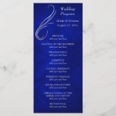 Silver Swirl Bright Blue Wedding Program Programm (Vorderseite)
