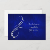 Silver Swirl Bright Blue Wedding RSVP (Vorne/Hinten)