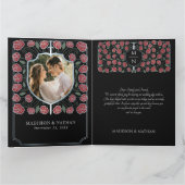 Silver Sword Shield Fantasy Monogram Wedding Dankeskarte (Innenseite)