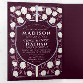 Silver Sword & Shield Mittelalterliche Fantasie Ro Dreifach Gefaltete Einladung (Innen Erste Seite)