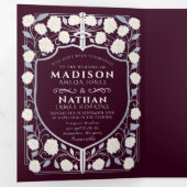 Silver Sword & Shield Mittelalterliche Fantasie Ro Dreifach Gefaltete Einladung (Innen Erste Seite)