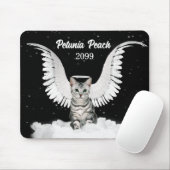 Silver Tabby Angel Cat mit Flügeln und Halo Mousepad (Mit Mouse)