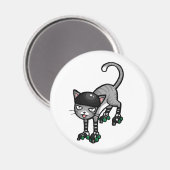 Silver Tabby auf RollerSkates Magnet (Vorderseite/Rückseite)