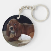 Silver Tabby Cat Face Schlüsselanhänger (Rückseite)