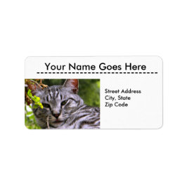 Silver Tabby Cat Head Address Labels Adressaufkleber