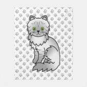 Silver Tabby Chinchilla Gray Persian Cat & Paws Fleecedecke (Vorderseite)