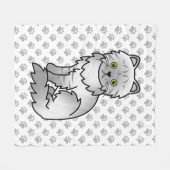 Silver Tabby Chinchilla Gray Persian Cat & Paws Fleecedecke (Vorderseite (Horizontal))