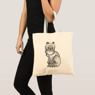 Silver Tabby Chinchilla Persian Cat Cartoon Art Tragetasche