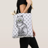 Silver Tabby Chinchilla Persian Niedlich Cat & Paw Tasche (Von Nahem)