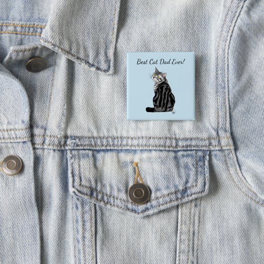 Silver Tabby Vatertag Button (Beispiel)