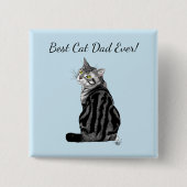 Silver Tabby Vatertag Button (Vorderseite)