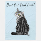 Silver Tabby Vatertag Fleecedecke (Vorderseite)