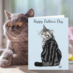 Silver Tabby Vatertag Karte